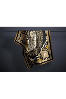 Büyük Boy İpeksi Sura Rayon Eşarp Ottoman Serisi Siyah Gold - 2