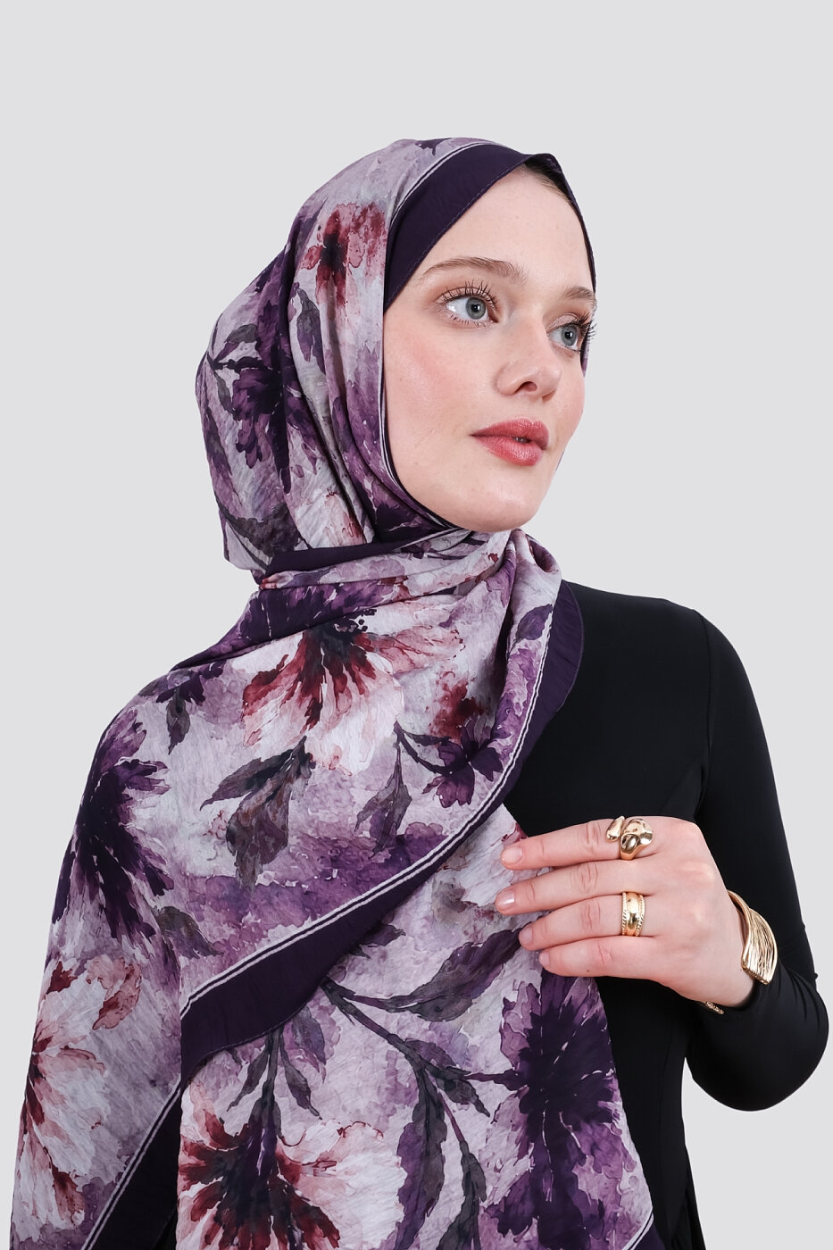 Lilya Olive Viskon Şal - 1