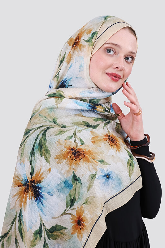 Lilya Olive Viskon Şal - 3