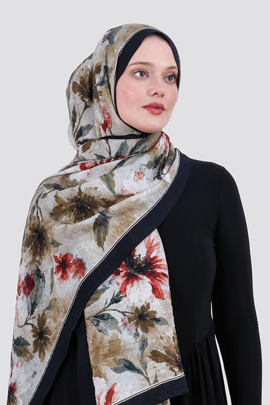 Lilya Olive Viskon Şal - 3