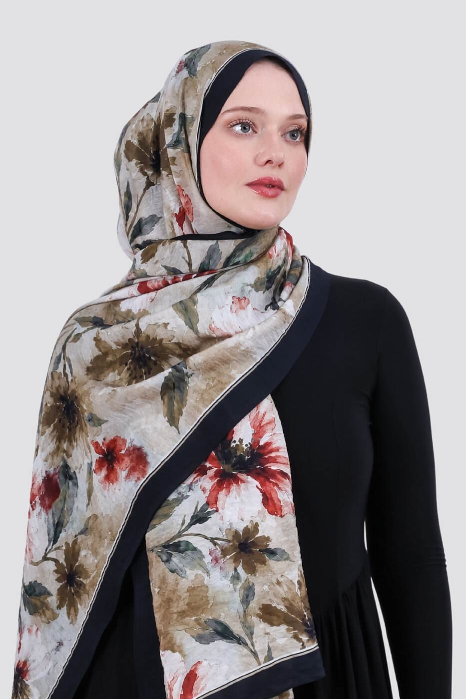 Lilya Olive Viskon Şal - 3