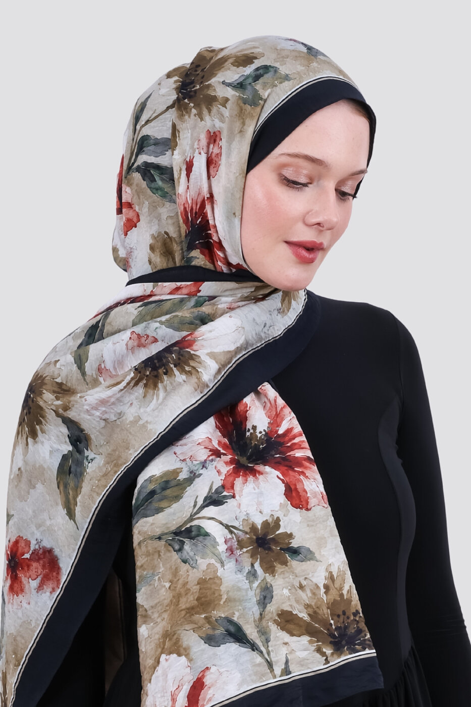 Lilya Olive Viskon Şal - 4