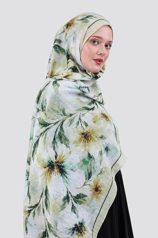 Lilya Olive Viskon Şal - 2